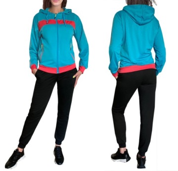 DRES dam SPODNIE+BLUZA z kapturem 9114 turkus 3XL