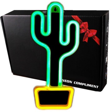 Neon LED Premium USB Na ścianę Kaktus neonowy