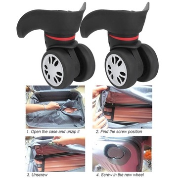 2 ШТ. ЧАСТЬ КОЛЕСА ЧЕМОДАНА, ОБСЛУЖИВАНИЕ БАГАЖА, РЕМОНТНЫЕ ЧАСТИ, ЧЕРНЫЙ