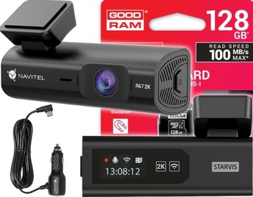 Wideorejestrator kamera samochodowa Navitel R67 2K 1440p SONY + karta 128GB