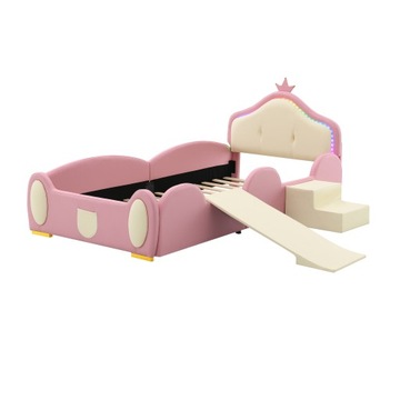 Светодиодное освещение мягкой кроватки Детская кроватка с горкой 90х200см