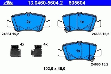 КОЛОДКІ ГАЛЬМА. ЗАД TOYOTA AURIS 2007-, COROLLA 2004- 