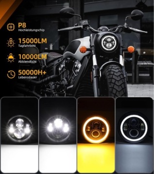 MOTORCYCLLE FRONT LAMP H4 LED 7Cali Для мотоциклов Harley IP67