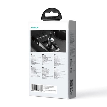 АВТОМОБИЛЬНОЕ ЗАРЯДНОЕ УСТРОЙСТВО 2 x USB-C 70 Вт PD, QC, PPS, AFC, FCP JOYROOM LED