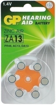 6x Bateria słuchowa ZA13 GP 1,4V 620mAh ZincAir