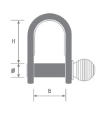 Длинная дужка из нержавеющей стали 8 мм.