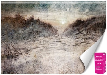 FOTOTAPETY 3D VINTAGE PLAŻA MORZE WYDMY SŁOŃCE TŁO