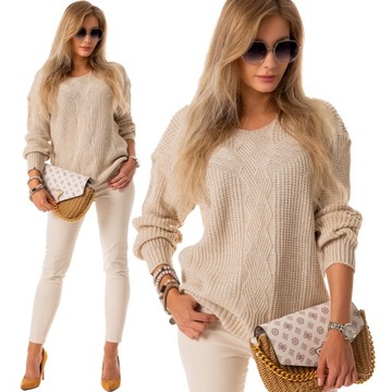 Modny SWETER Oversize Sweterek Dużo Kolorów