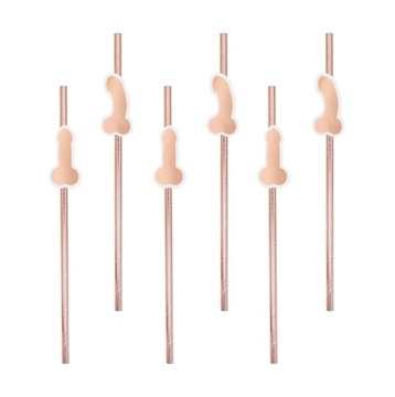 Słomki PENISKI rose gold WIECZÓR PANIEŃSKI 8 szt.