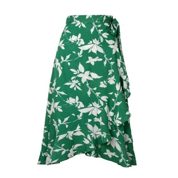 Lace-Up High Waist Floral Print Skirt For Women 20