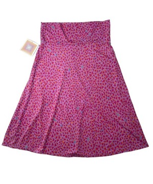 Spódnica damska rozkloszowana fioletowo-różowa wzorzysta LULA ROE r. M/L
