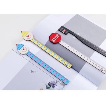 Прямая корейская линейка в рождественском стиле 15 см - присутствует