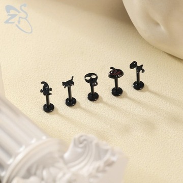 ZS- Pendientes de Acero Inoxidable Con Forma de Calabaza Панк, Пирсинг