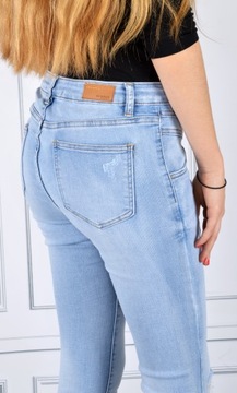 Spodnie Jeansy Dziury Przetarcia Jeans Skinny NEW