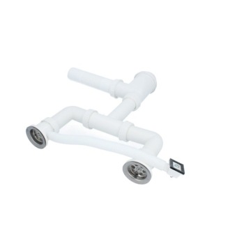 ДВОЙНАЯ ЧАША Сифон для мойки 50 мм ГИБКИЙ сливной фильтр для кухни