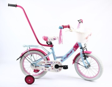 Rower 16 cali dla dziewczynki TURBO Starlet Błękit-Różowy POLSKI PRODUCENT