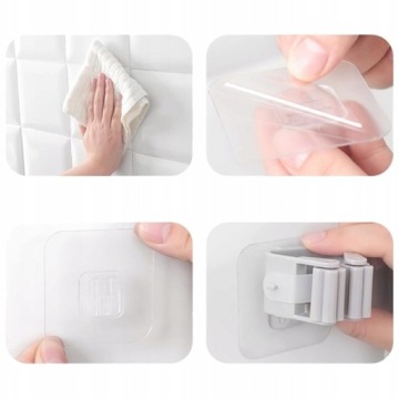 САМОКЛЕЯЩИЙСЯ ДЕРЖАТЕЛЬ ЩЕТКИ ДЛЯ ШВАБРЫ БЕЗ СВЕРЛЕНИЯ НАСТЕННЫЙ КРОНШТЕЙН