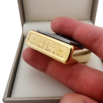 ZAPALICZKA ZIPPO KARO 24 KARATY ZŁOTO CERTYFIKAT