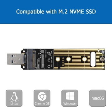 АДАПТЕР M.2 NVMe SSD на USB 3.1 3.0 M, ключ M, B+M