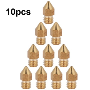 10Pcs MK8 Extruder Nozzle for 3D Printer 1.75mm/0.6mm Brass