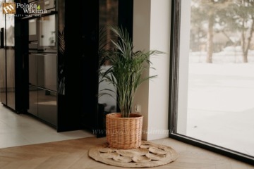 ПЛЕТЕНЫЙ ЦВЕТОЧНЫЙ ГОРШОК, КРЫШКА НАТУРАЛЬНАЯ ПЛЕТЕНЬЯ, ДИАМЕТР 20 СМ