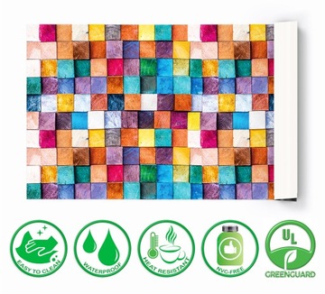 Коврик защитный для офиса 120х60 Цветная Шахматка