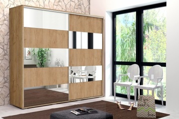 SZAFA WIX16 CRAFT ZŁOTY Z LUSTRAMI 100x245
