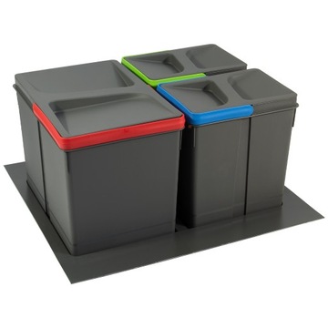Kosz Segregator na śmieci 50 1x15L, 2x7L EMUCA