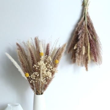 Сельская деревенская натуральная сушеная пампасная трава, тростниковый цветок, букет B