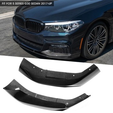 Пара накладок на сплиттер переднего бампера, сухое волокно 6T.