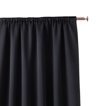 ZASŁONY DO SALONU GOTOWE TAŚMA CZARNE 140X250 cm PÓŁZACIEMNIAJĄCE KOLORY