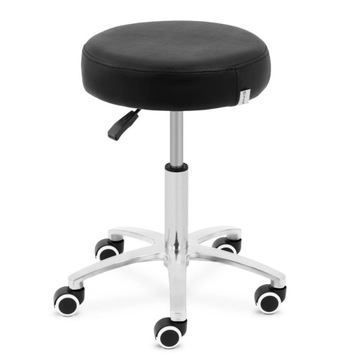 TABORET KOSMETYCZNY NA KÓŁKACH - 48 - 61 CM - 120 KG - CZARNY