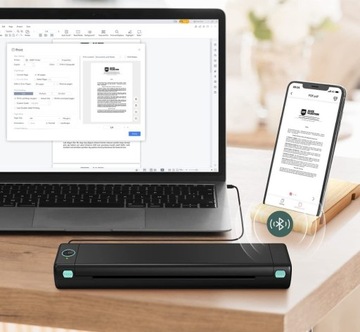 Портативный термопринтер формата А4 без чернил Bluetooth Phomemo M08F Tattoo