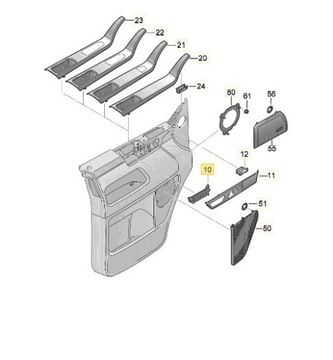 POUZDRO ÚCHYTU DVEŘE VW T5 MULTIVAN 2003-2015