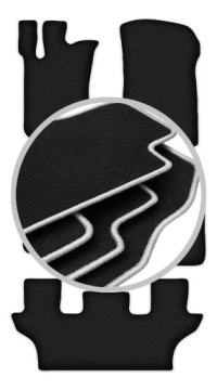 Koberce do auta stříbrné barvy pro: Mercedes R W251 R251 V251 7 osob 2005-2