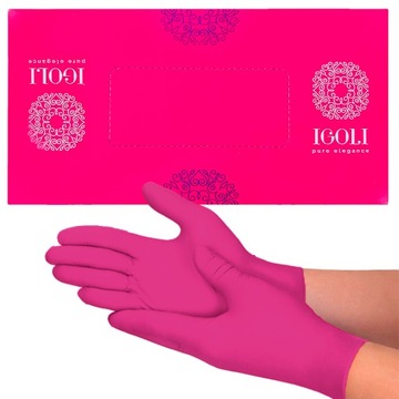 RĘKAWICE rękawiczki NITRYLOWE PURE ELEGANCE MAGENTA różowe PINK FUKSJA S