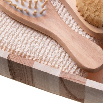 Подарочная корзина, набор мочалок для СПА, массажный подарок - 4 предмета