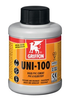 Klej GRIFFON UNI-100 z pędzlem do rur PVC-U 500 ml