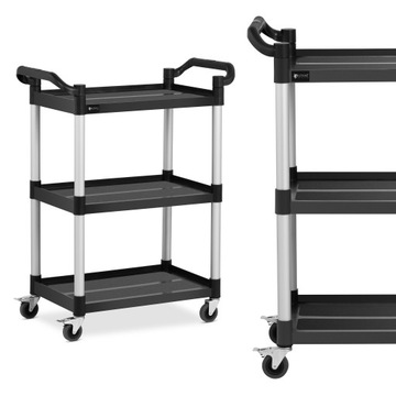 Тележка служебная для официанта, 3 пластиковые полки, 63 х 40 см, до 90 кг.