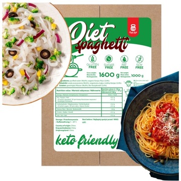 Makaron Konjac KETO Spaghetti 1000g bio BEZGLUTENOWY VEGE 1kg CHEAT MEAL