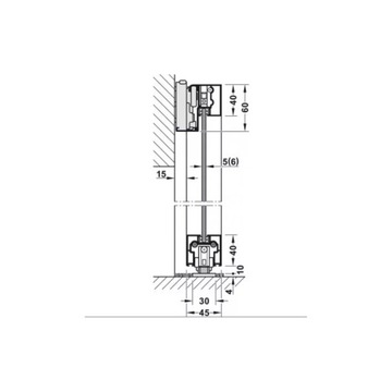 System do drzwi przesuwnych MAGIC2 FRAME 1100 Wysokość skrzydła 2600 mm 15-