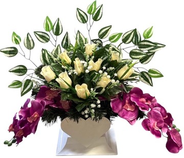 Композиция искусственного головного уклона сердца могила букет букет розы кладбище stanpol