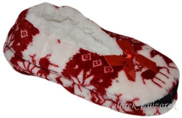 ЖЕНСКИЕ РОЖДЕСТВЕНСКИЕ УТЕПЛЕННЫЕ ТАПОЧКИ, ПОДАРОК