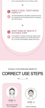 8 шт./кор. грязевые маски с розой матча, глиняная маска для лица