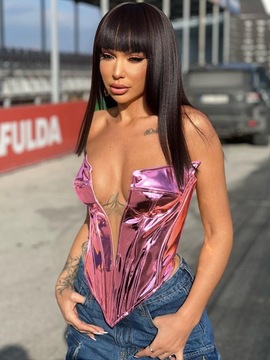 Y2K Sexy Lady Shiny Gold Silver Corsets Bustiers