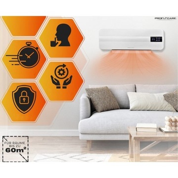 KURTYNA POWIETRZNA TERMOWENTYLATOR NAŚCIENNY GRZEJNIK ELEKTRYCZNY PILOT
