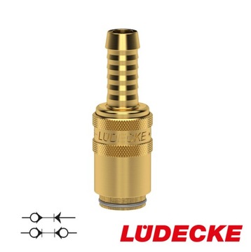 Szybkozłączka regulacja temp. zawór DN 6 LUDECKE wąż 13 mm MS - HASCO Z8