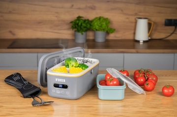 LUNCH BOX ELEKTRYCZNY PAROWAR DO GOTOWANIA 100°C ZESTAW N'OVEEN MLB 910