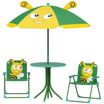 Набір садовий AIYAPLAY для дітей: Стіл, Стільця, Парасоля - Мотив Бджіл