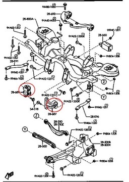 MAZDA CX-7 06- SILENTBLOK DRŽÁKY NÁPRAVA DIFERENCIÁLU